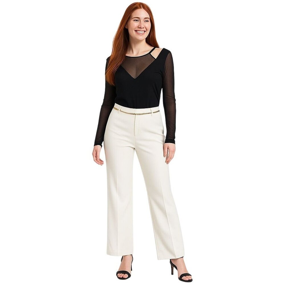 2/$30 Bailey 44 Medium Black Mesh Long Sleeve Top